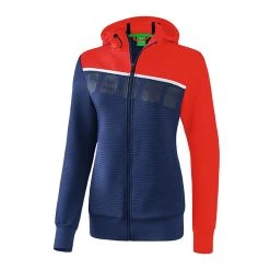 Erima 5-C Trainingsjacke Mit Kapuze Damen Blau Rot